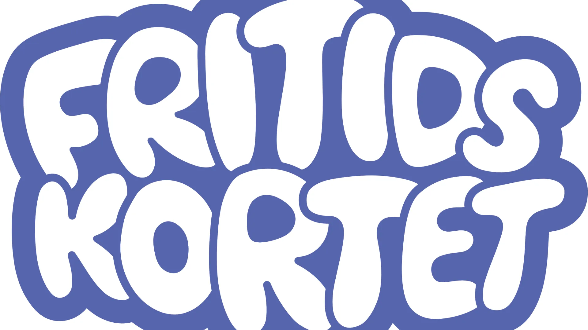 En blå och vit logotyp med ordet Fritidskortet.