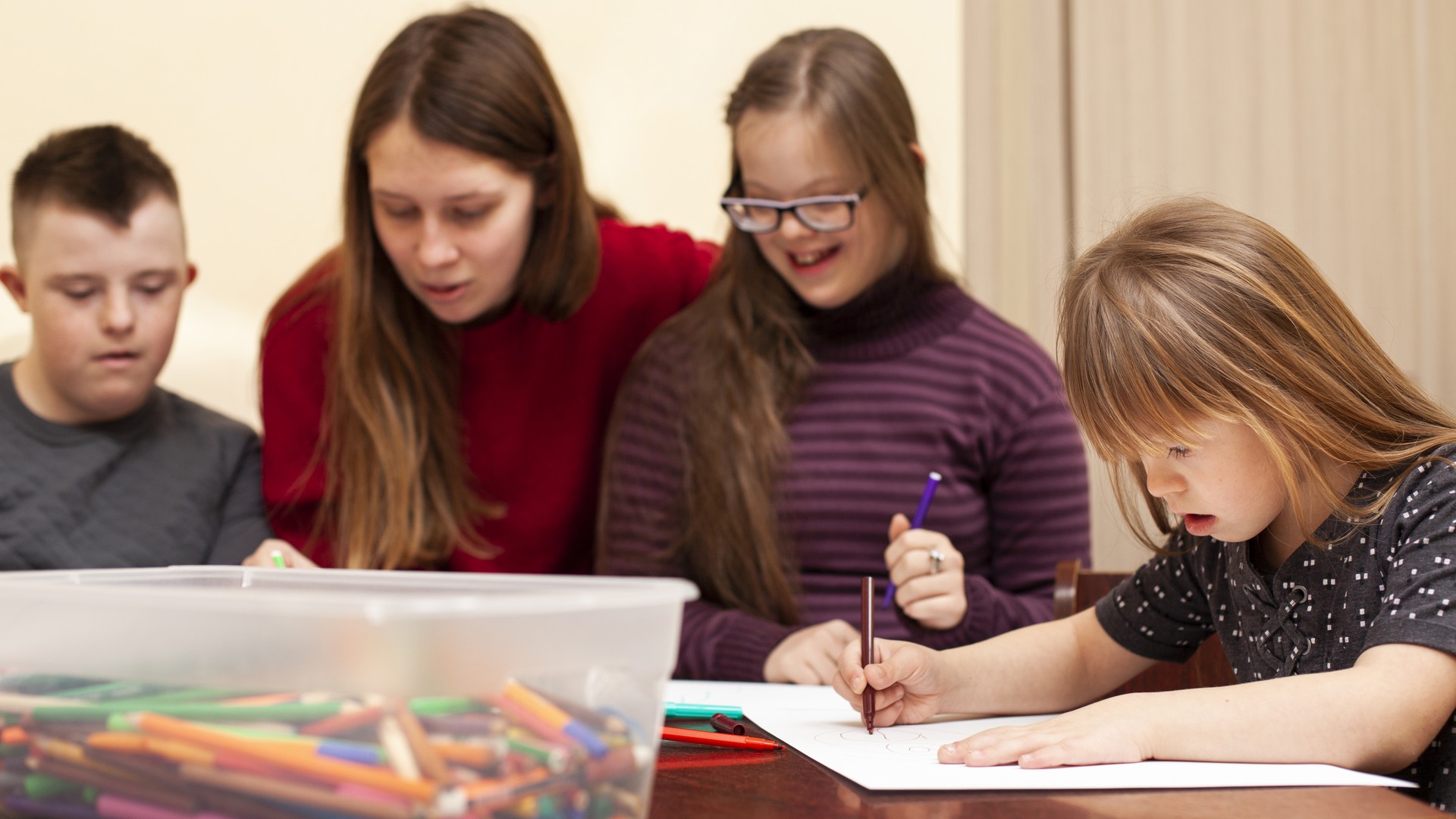 drawing workshop with children with down syndrome