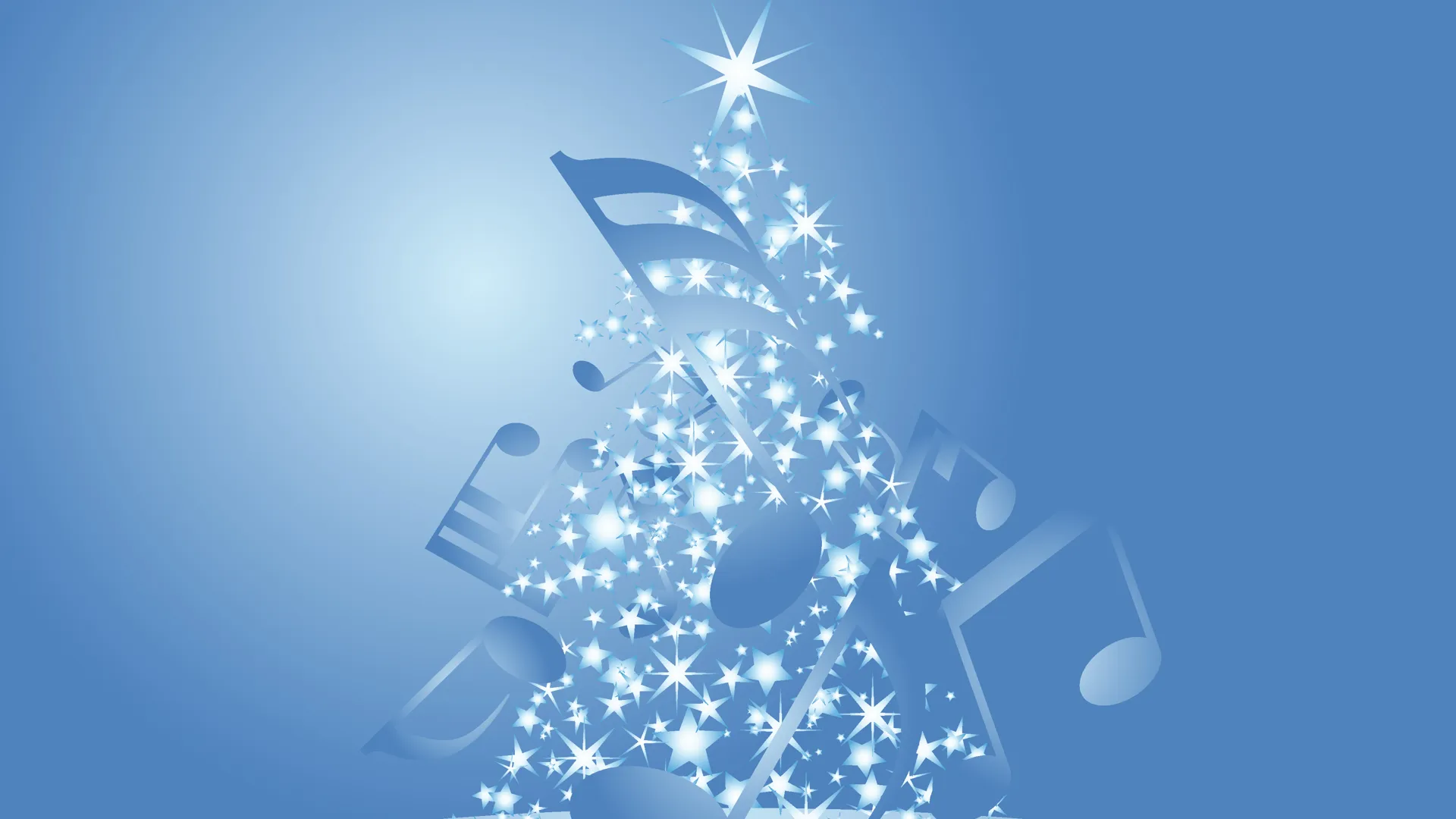 ett bild av en gran med noter och stjärnor