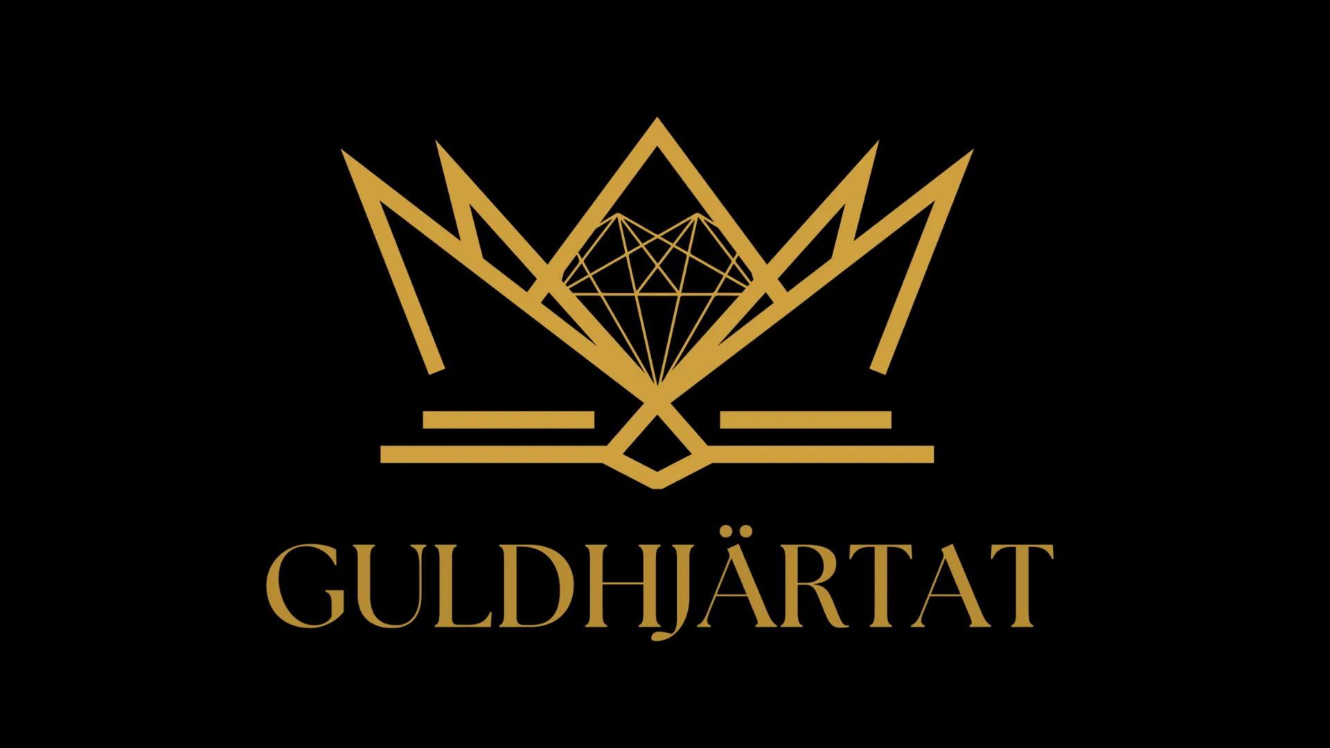 Logga guldhjärtat på svart bakgrund