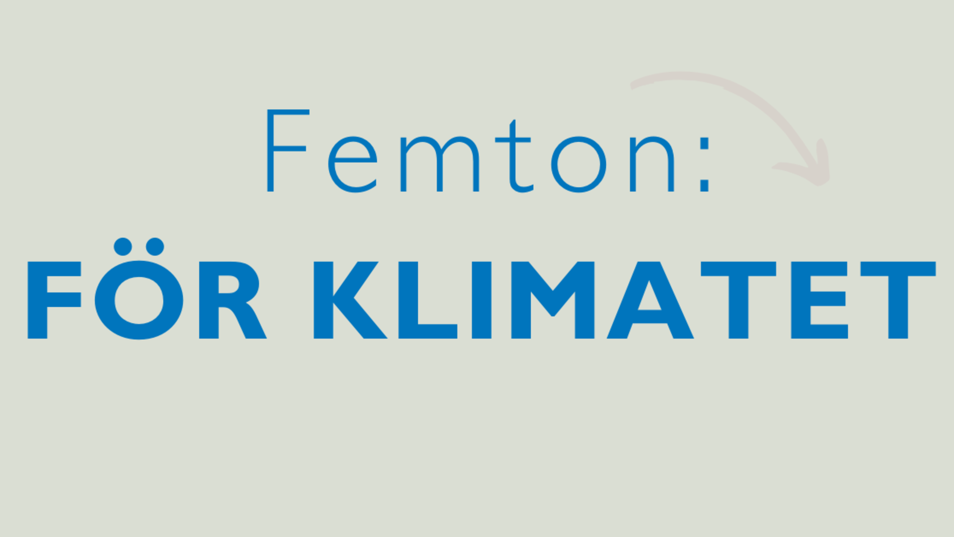 Texten "Femton: För klimatet"