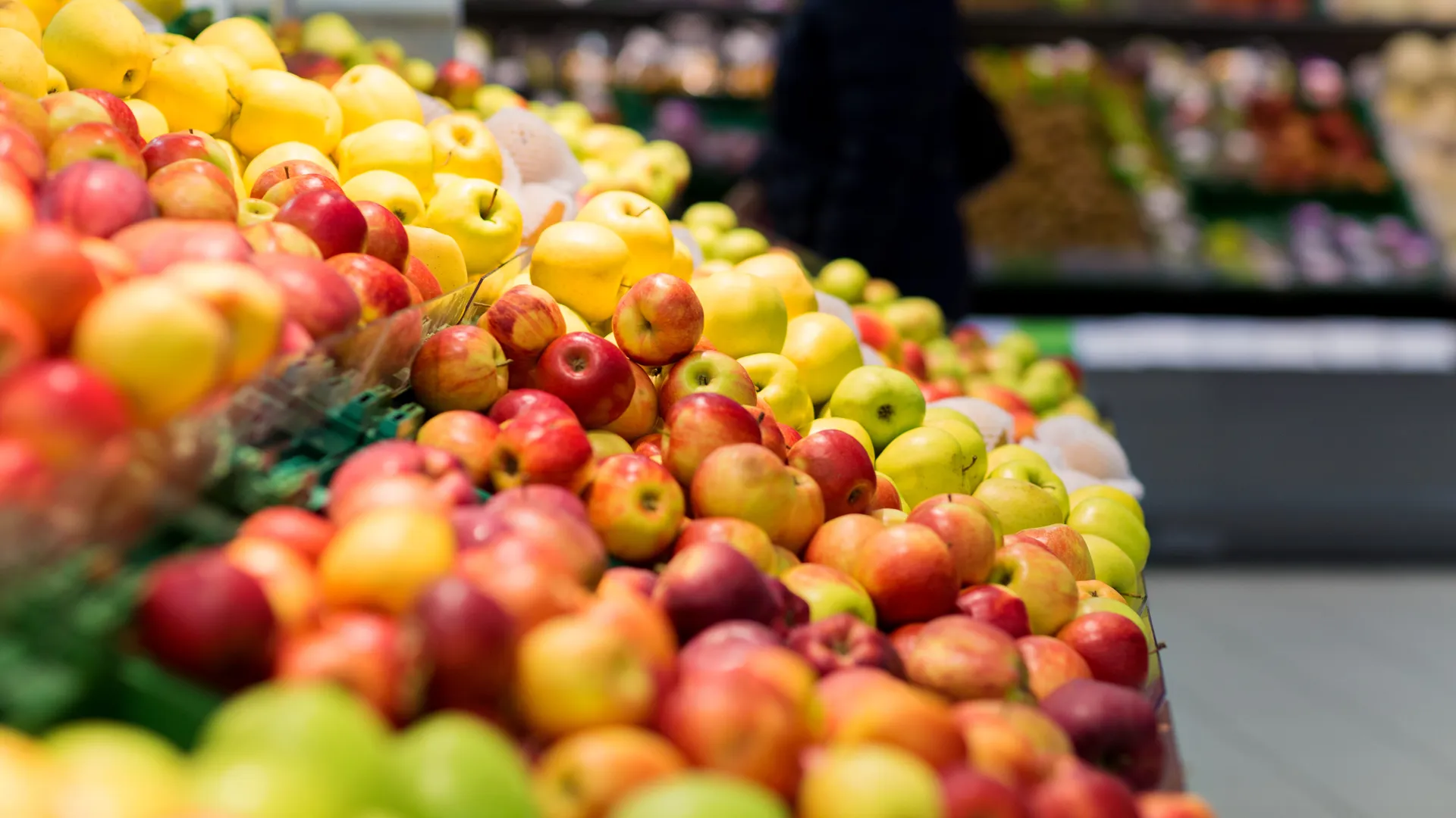 Fruktdisken i en matbutik.