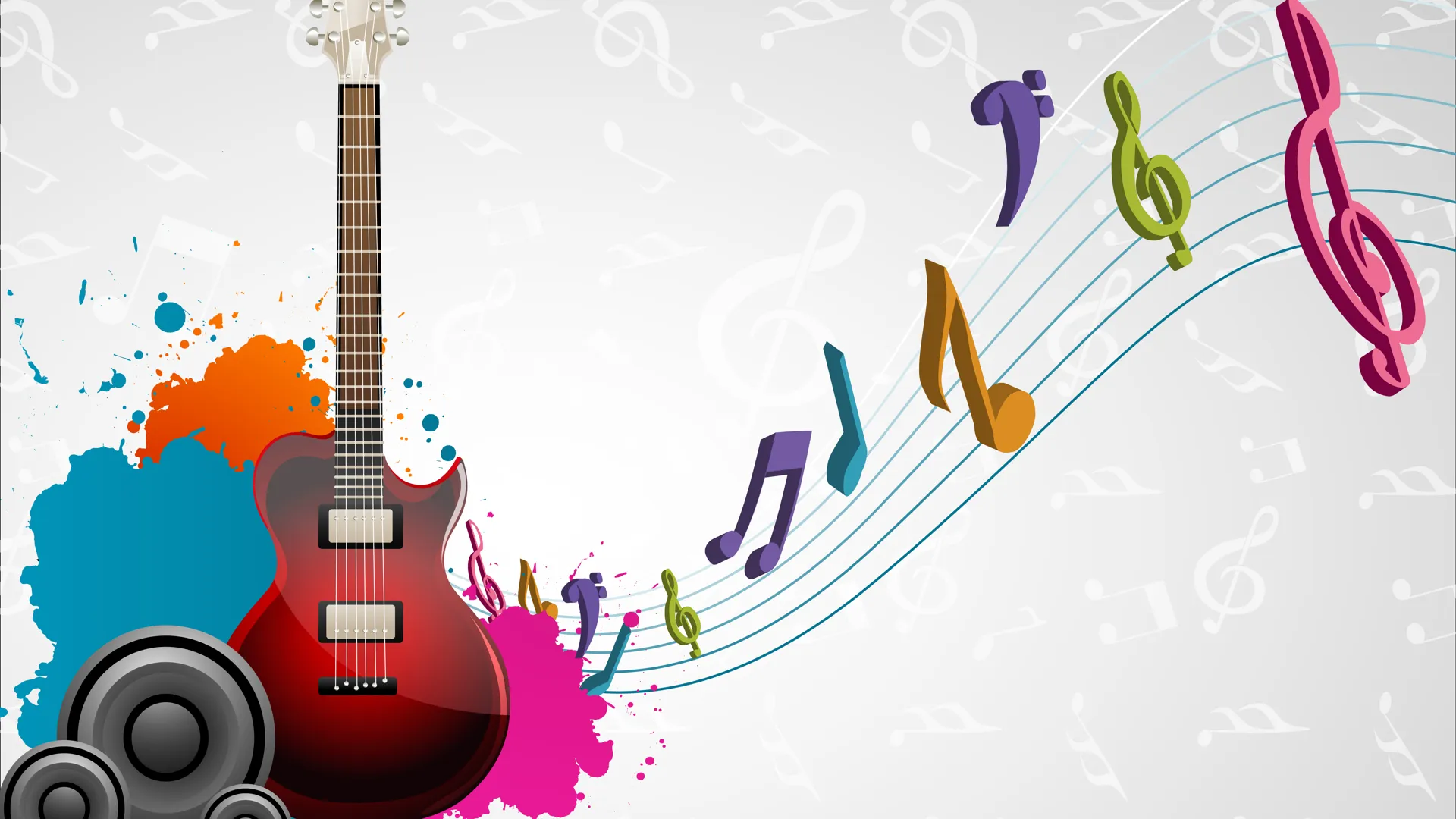 Illustration av instrument och noter