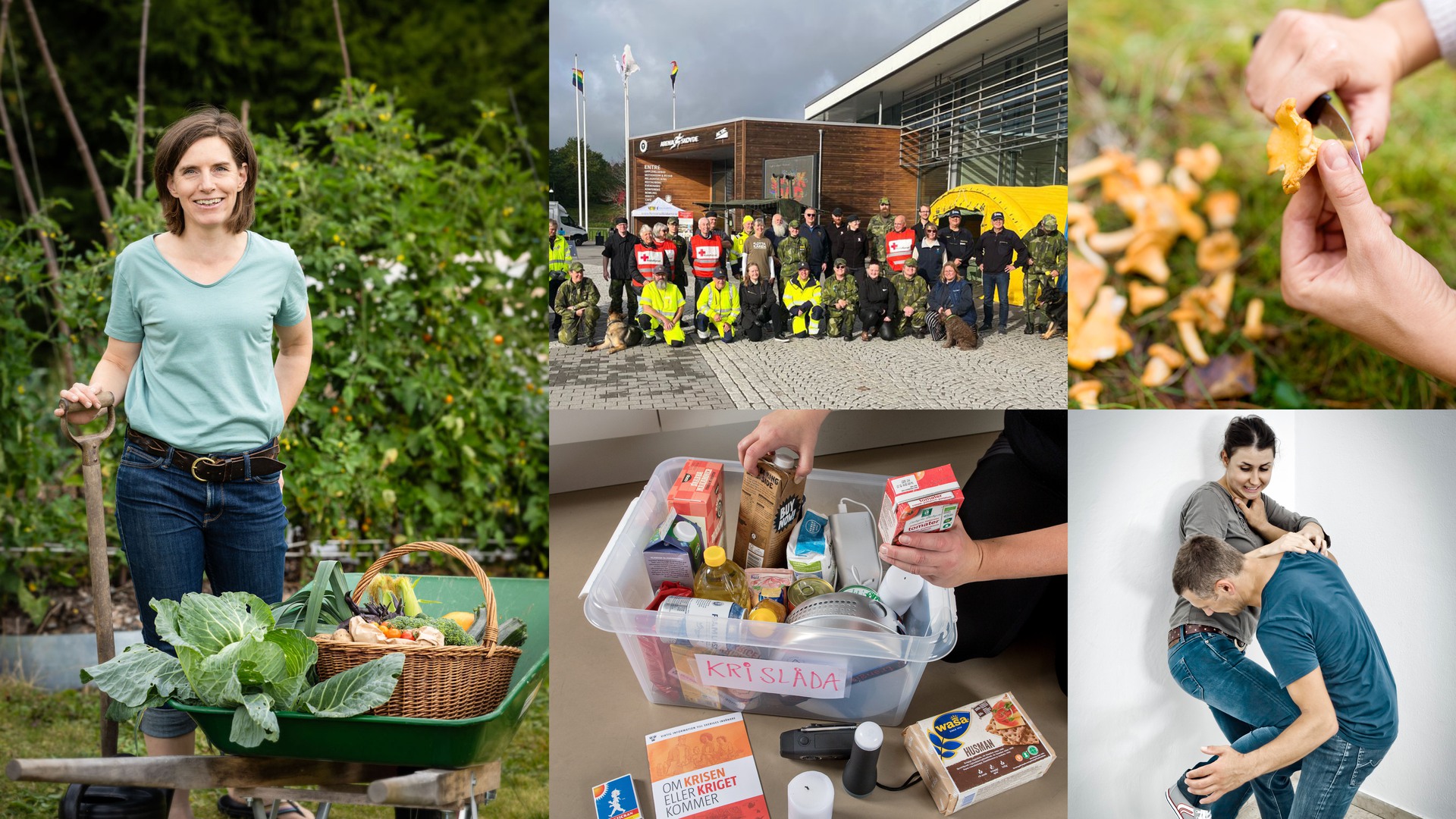 Collage av bilder som presenterar beredskapsveckans programpunkter.