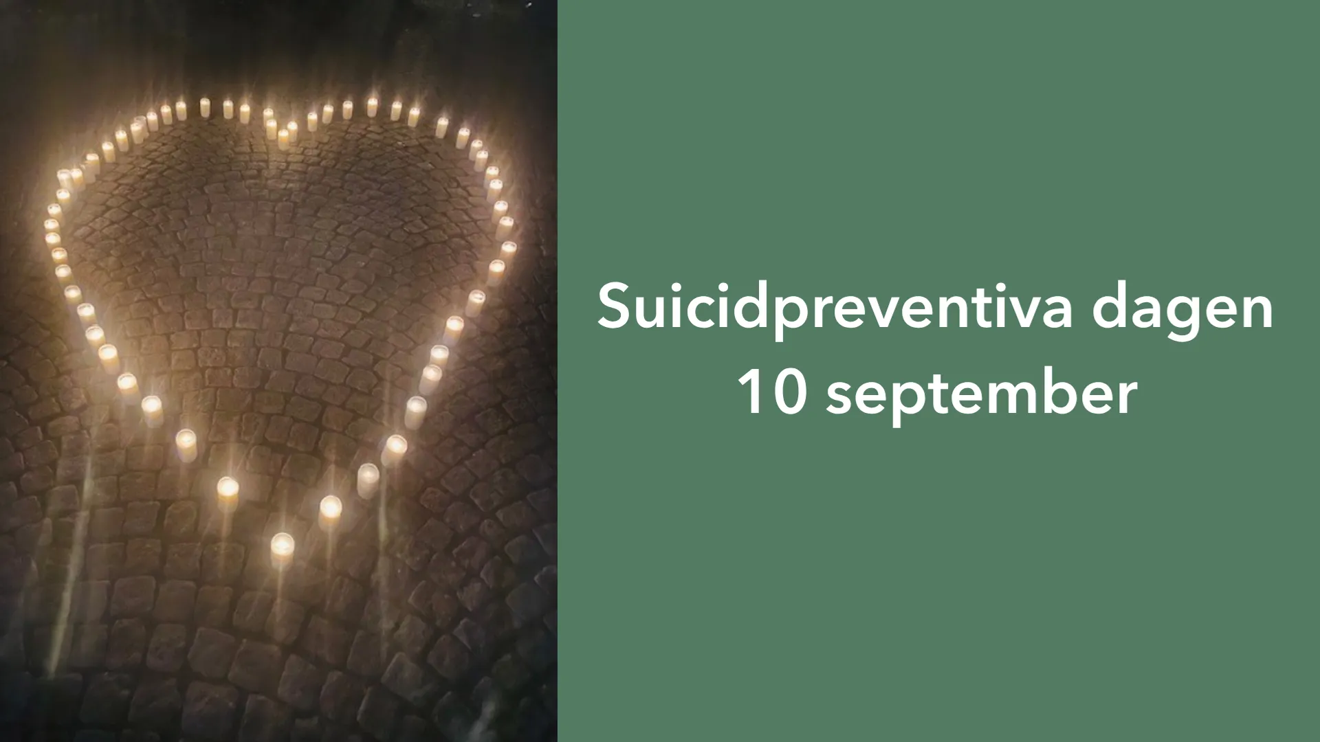 Gravljus i en ett hjärta och texten "Suicidpreventiva dagen 10 september"