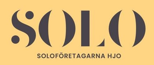 En svart och gul logotyp med ordet solo.